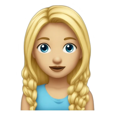 Fille bonde yeux bleu sticker