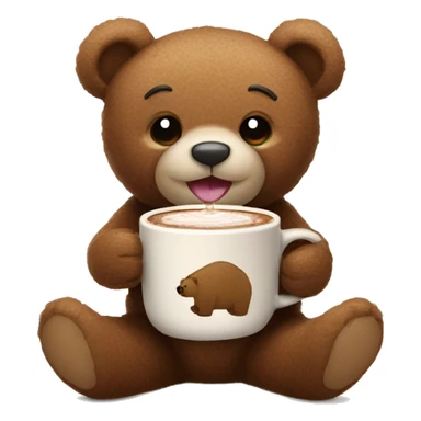 Teddy bear sipping hot chocolate  sticker