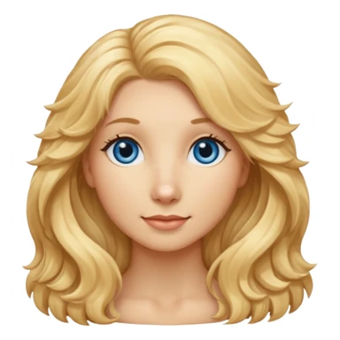 Long, straight, blonde hair, blue eyed woman.   Wavy, blonde goldendoodle sticker