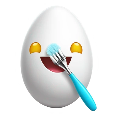 egg brushing its teeth at a disco  sticker