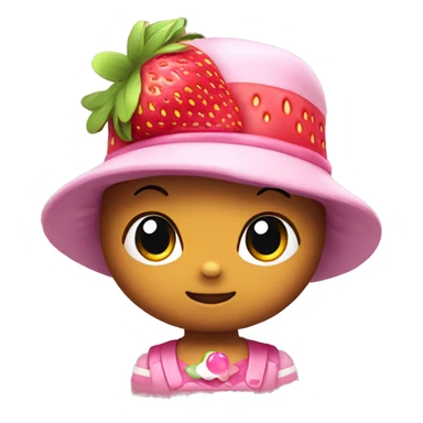 Hello kitty with a strawberry hat sticker