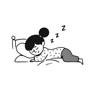 hand-drawn sleeping girl with zzz above head sticker