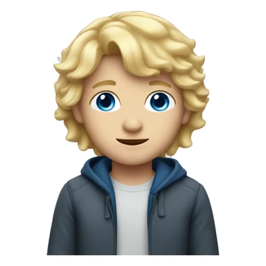 Boy with blond hair and blue eyes  sticker