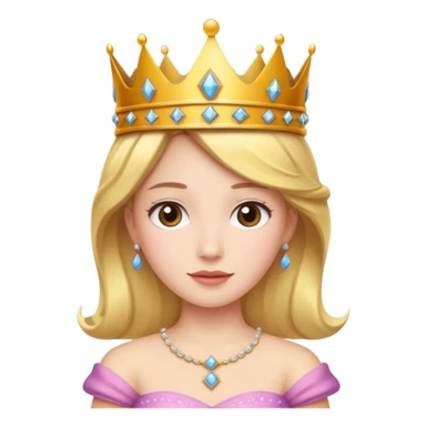 Wearing a crown with Princess dress sticker