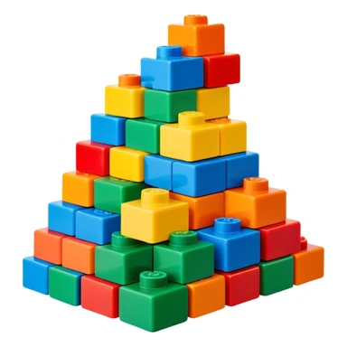 stacked lego blocks, various colors, bright and clear shapes sticker