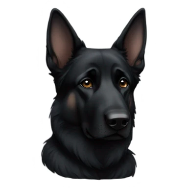 Black German shepherd sad  sticker