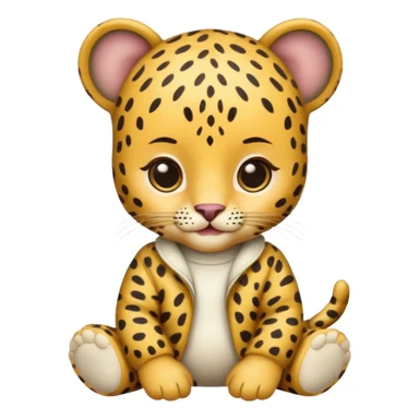 baby with leopard patterned clothes sticker