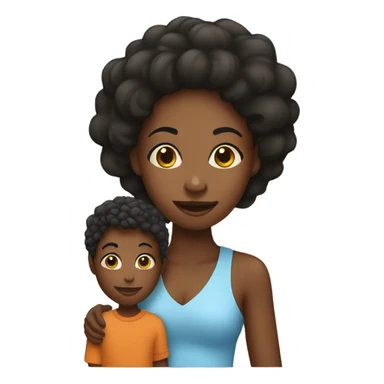Black women with her little boy  sticker