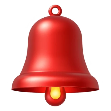 event notification icon, iPhone system icon style, bell with red notification dot, minimal, modern, app UI sticker