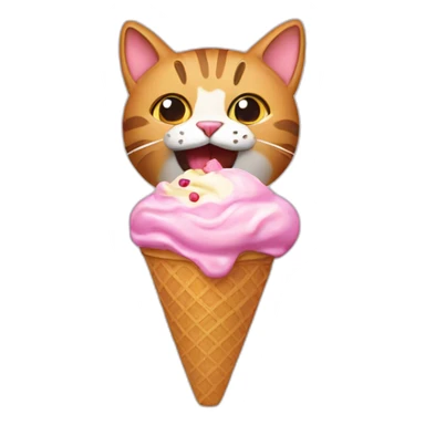 cat eating an ice cream sticker