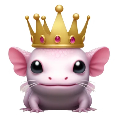 axolotl wearing crown sticker