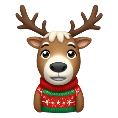 Reindeer wearing a Christmas sweater  sticker