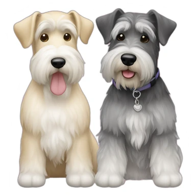 Blonde and white Bernadoodle and salt and pepper mini schnauzer sticker