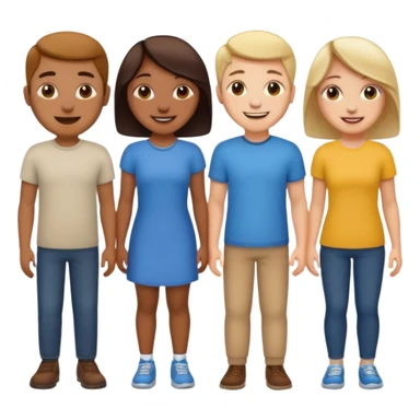 A line of 5 people standing sticker