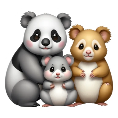 Panda Koala and Hamster sticker