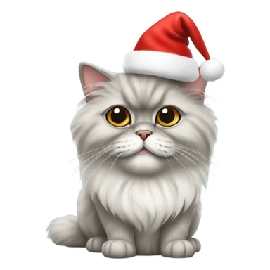 Persian cat wearing christmas hat sticker
