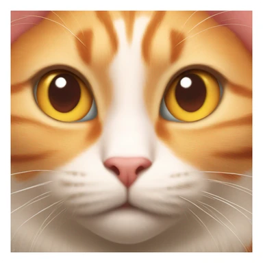 orange cat with heart eyes and hearts around it sticker