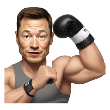 elon musk boxing mike tyson sticker