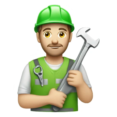  Irish worker with a wrench in his hands sticker