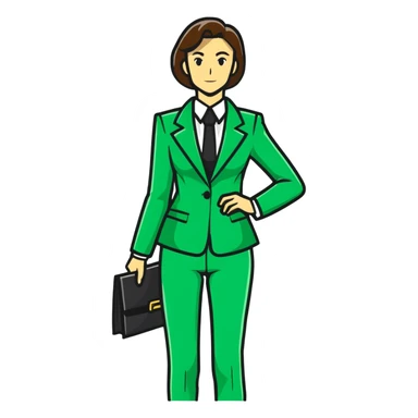 green business suit with shoulder pads sticker