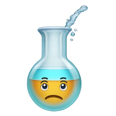 beaker clear water with a tube sticking out the side sticker