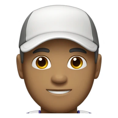 Tennisplayer male, gray hear, white cap sticker