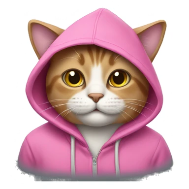 Cat with a pink hoodie sticker