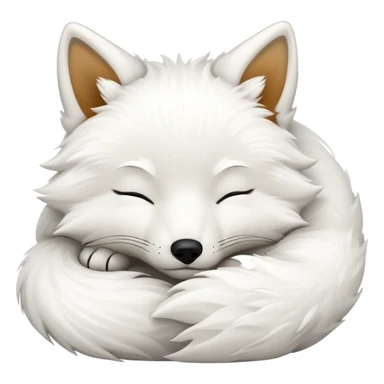 Sleeping white fox sticker