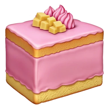 slice of sponge cake, with pink sticker