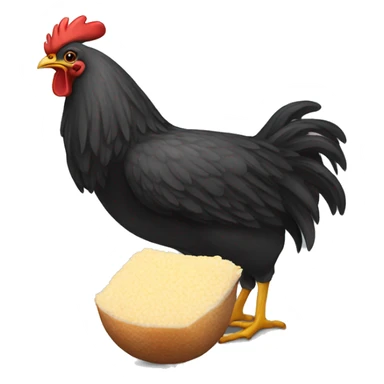 Galinha preta comendo milho sticker