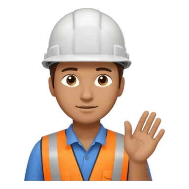 left hand side view engineer wearing a hard hat  sticker