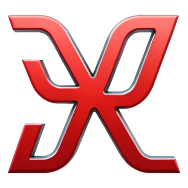 Red chain link logo in the shape of the letter K sticker