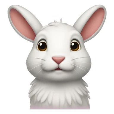 conejo blanco corazon  sticker