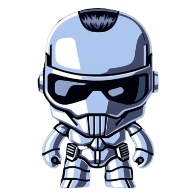 T-1000 liquid metal terminator with chrome reflective body sticker