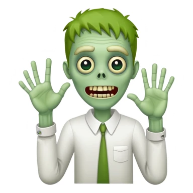 friendly green zombie waving hand saying hello sticker