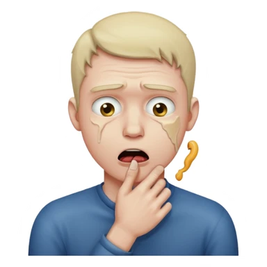 Man emoji choking himself sticker