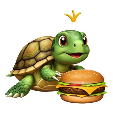 A turtle eating McDonalds  sticker
