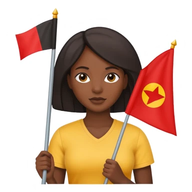 flat Flag holder black woman sticker