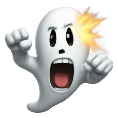 Ghost throwing a punch sticker