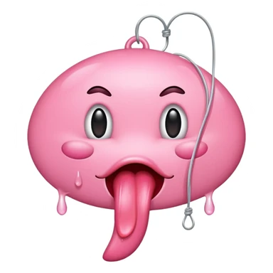 une lanque qui pend avec une goutte de bave sticker