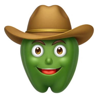 green vegetable with a top cowboy hat sticker