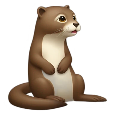 Chat sur une loutre sur un humain sticker