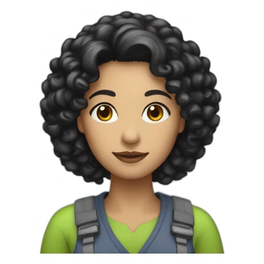 a constructor woman with curly black hair sticker
