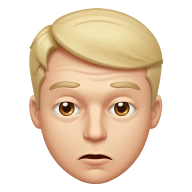 A male with squinting eyes but the mouth is blowing out sticker