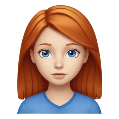 girl with ginger hair and blue eyes sticker