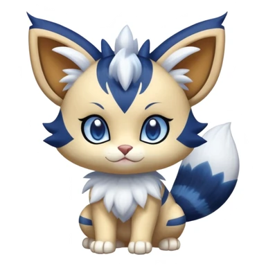 Shiny Cute Adorable Meowth-Litten-Meowstic-Hybrid-Creature with pattern-markings sticker