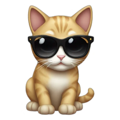 Cat sunglasses black cute sticker