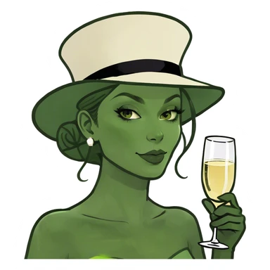 Girl with glass of champagne sticker