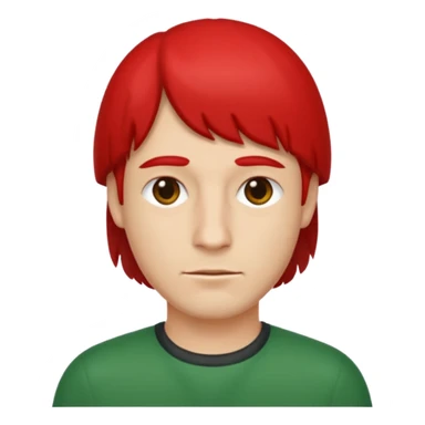 A man wearing a bob green and red sticker