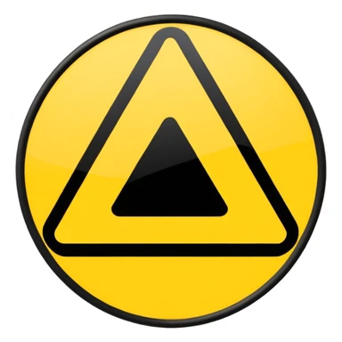 warning sign inside a circle sticker